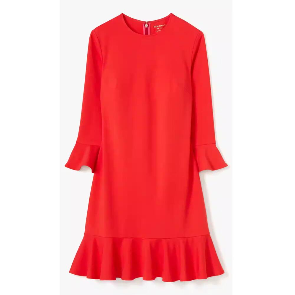 NWT Kate Spade Heirloom Mainline Ponte Flounce Shift Dress K5169 - Medium